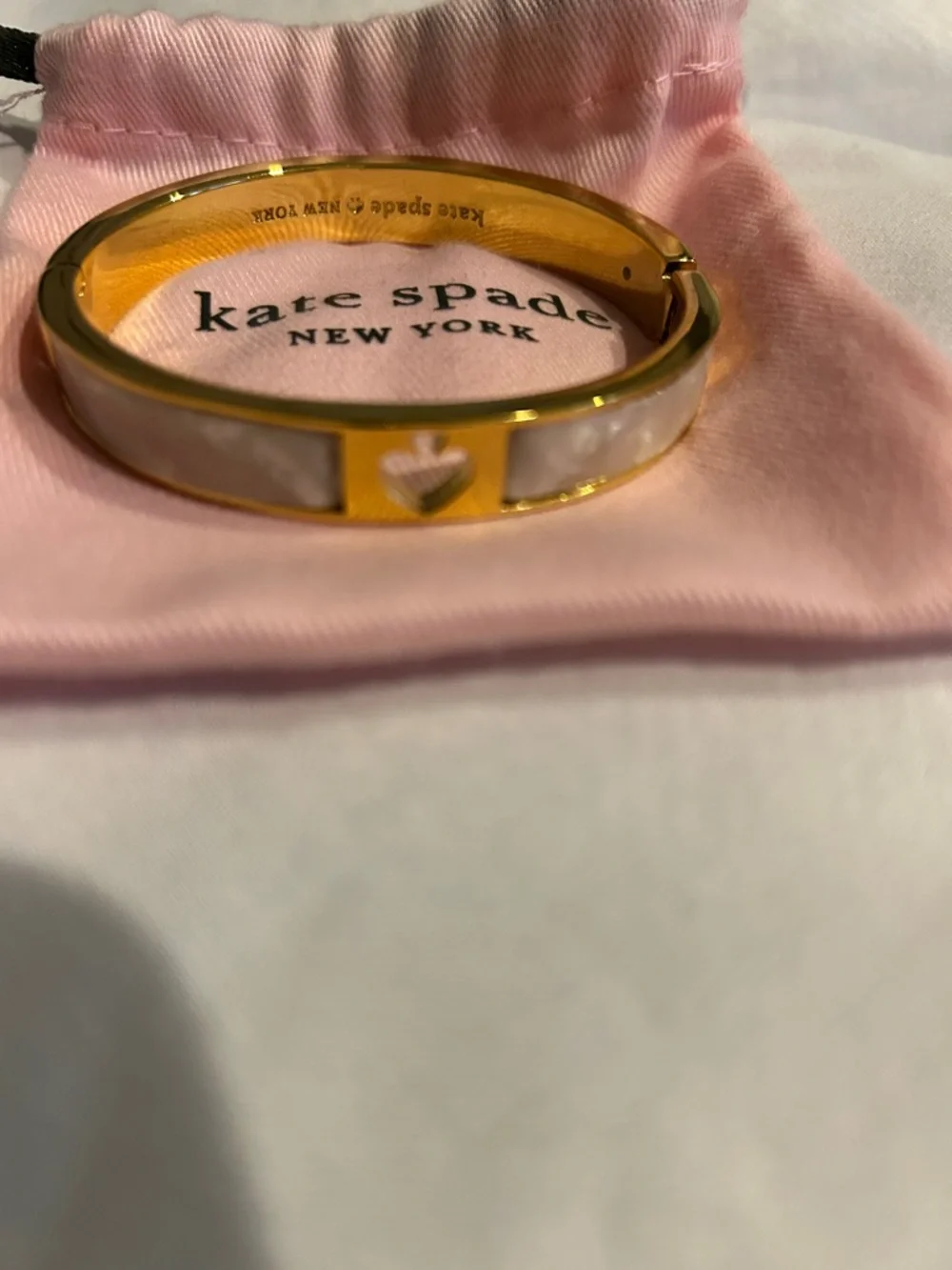 kate spade Gold-tone Bangle White Mother-of-Pearl sophisticated dainty cute - Picture 9 of 10